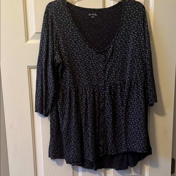 Wonderly Tops - Wonderly Blue Babydoll Top